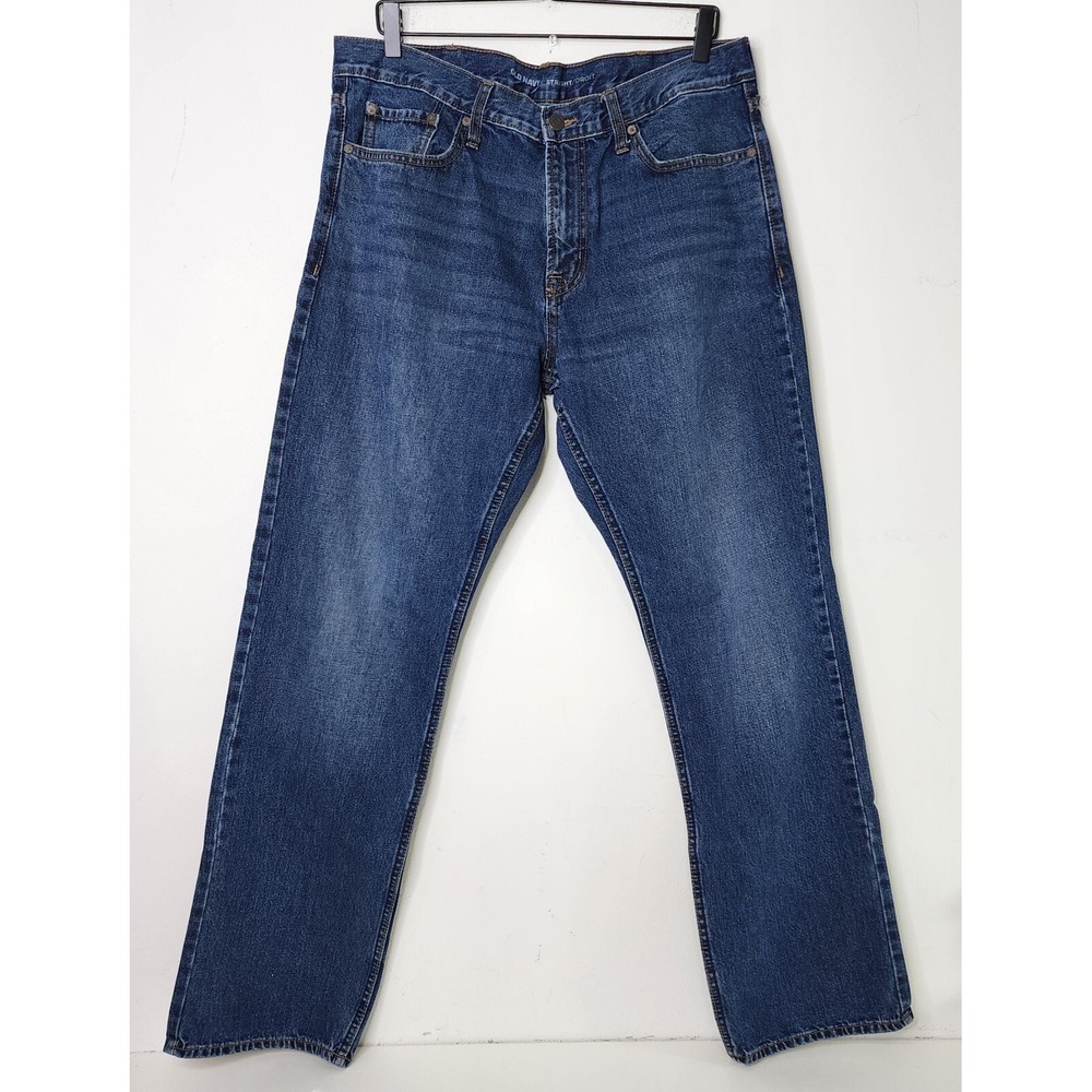 Old Navy Jeans Mens 36X33 Blue Straight Leg Dark Wash Denim Tag 36x34